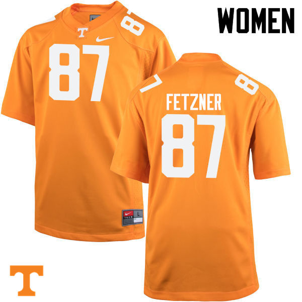 Women #87 Logan Fetzner Tennessee Volunteers College Football Jerseys-Orange